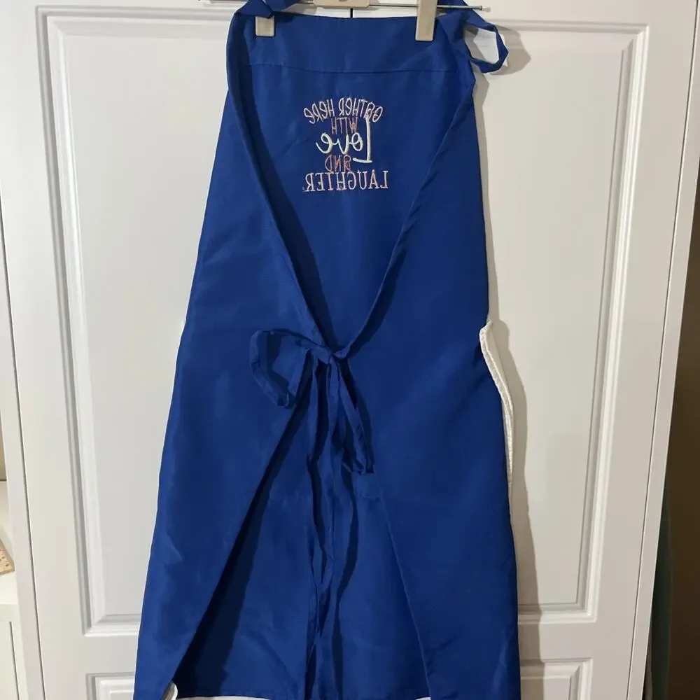 Custom Made Kitchen Apron With Embroidery & Removable Towel Washable Fall Gather